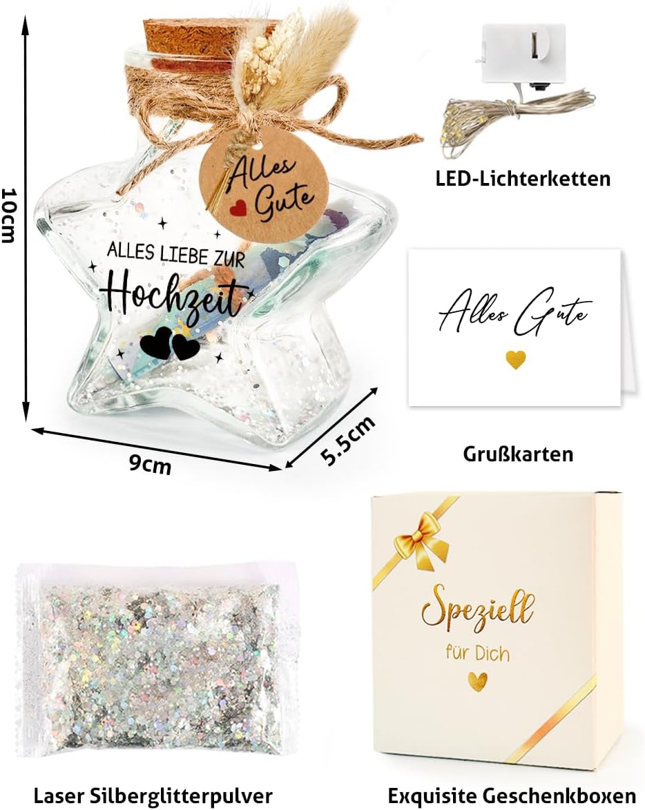 Money Gift Wedding - LED Star Shaped Bottle Light – Bild 3