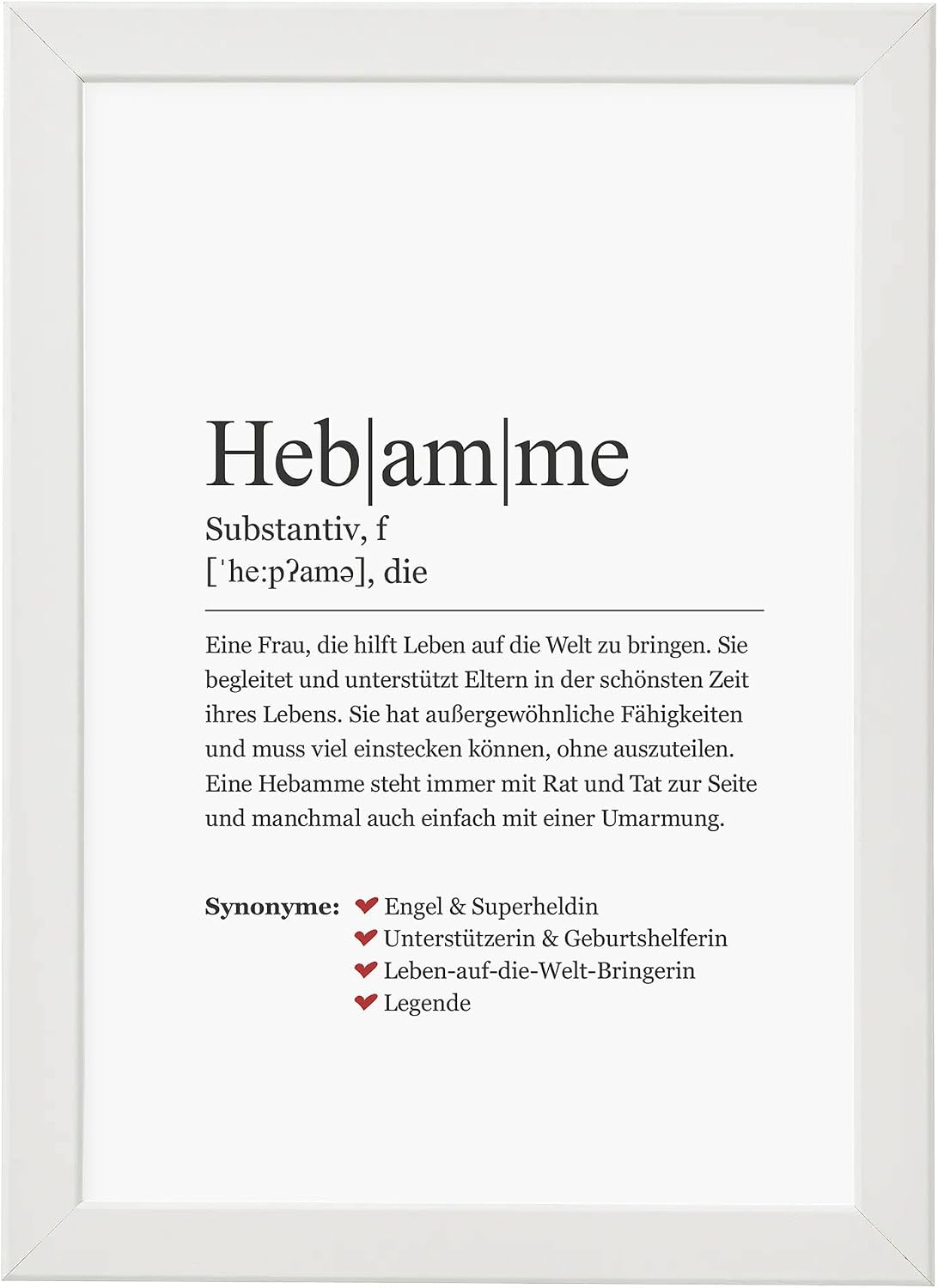Ritter Mediendesign Midwife Wall Picture Synonym Art Print DIN A4 Print Poster Fine Art Decoration Gift Idea Birth – Bild 5