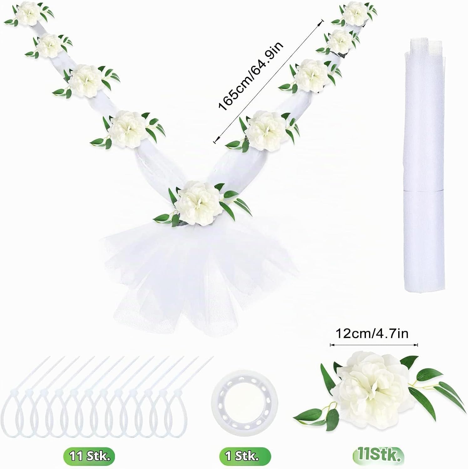 Car Decoration Wedding Bonnet Wedding Decoration Car with 11 Roses – Bild 3