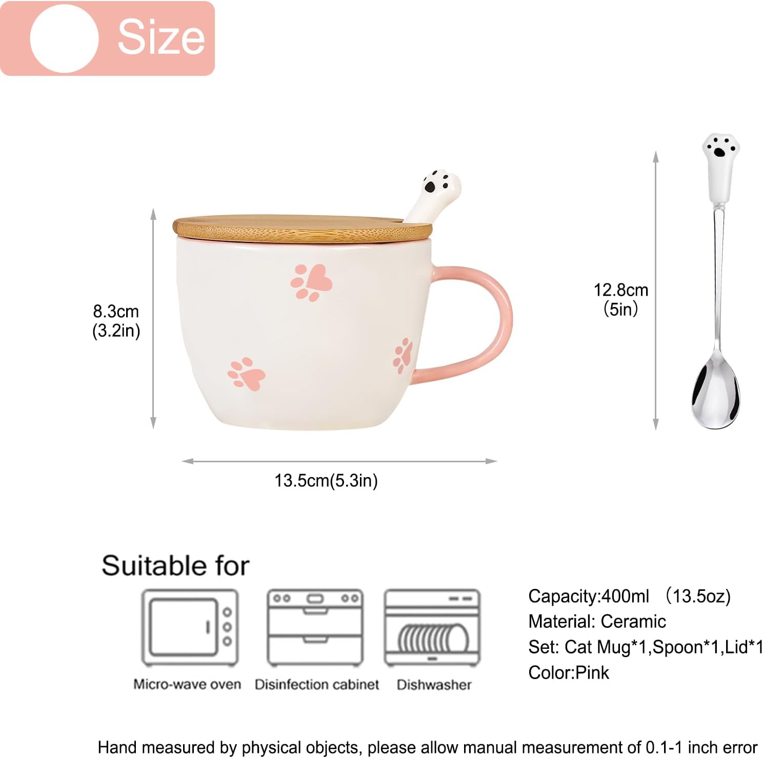 Cute Things Ceramic Cat Coffee Cup, Tea Cup with Lid and Spoon, Funny Cups, Gifts for Women, Coffee Mug, Porcelain 3D Cup, Personalised Cappuccino Cup, Best Friend Christmas Gift – Bild 6