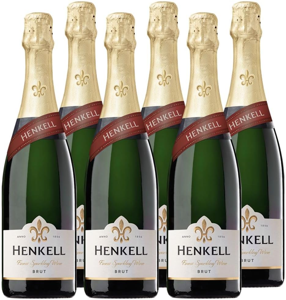 Henkell Brut sparkling wine (6 x 0.75 l) - fine pearly sparkling pleasure, elegant cuvée from the most popular grape varieties such as Chardonnay, fruity fresh taste, vegan
