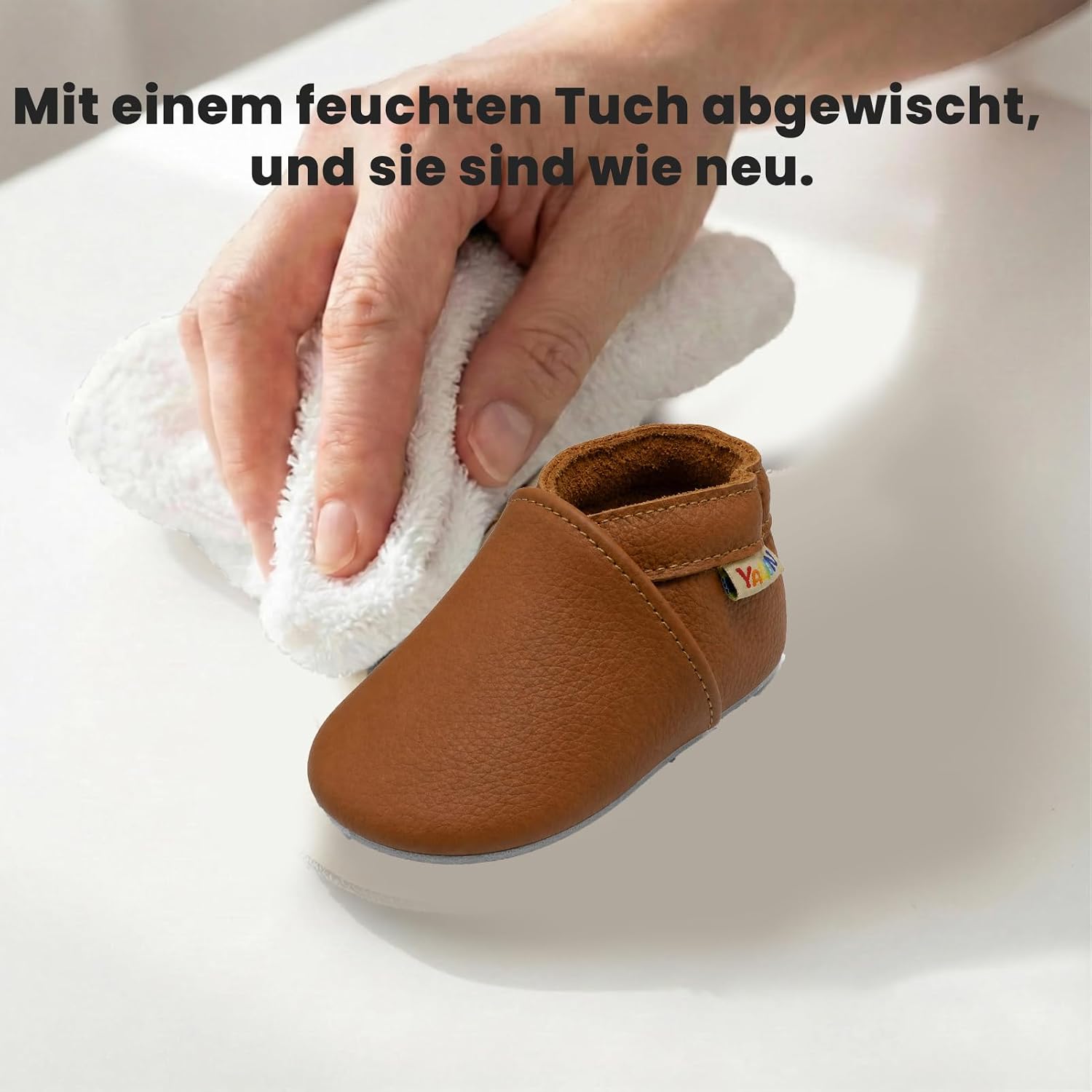 YALION Baby Weicher Leder Lauflernschuhe Krabbelschuhe Jungen Mädchen – Bild 6