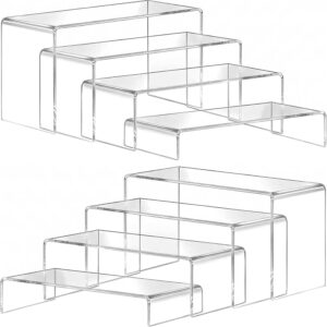 Viymgit 8pcs Clear Acrylic Table Display Stands 4 Sizes