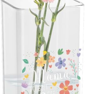 Mother’s Day Gifts for Mum Gifts Flower Vase, Vase with Engraving, Mother Glass Vase as Birthday Gift, Decorative Vase Gift for Mum for Birthday, Mother’s Day