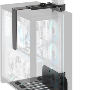 PUTORSEN PC Halterung Unter Schreibtisch, PC Halterung für Höhenverstellbaren Schreibtisch, passt 80×50mm Tischbeine, max. 20 kg, ohne Bohren, für Gaming & Büro, Schwarz
