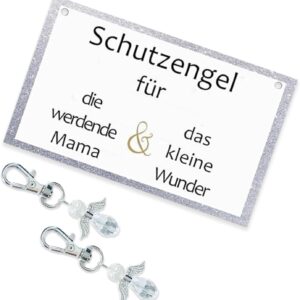 Guardian Angel Keyring for Mum to Be - Ideal Baby Shower Gift with Lucky Charm - Personalised Keyring for Little Miracles