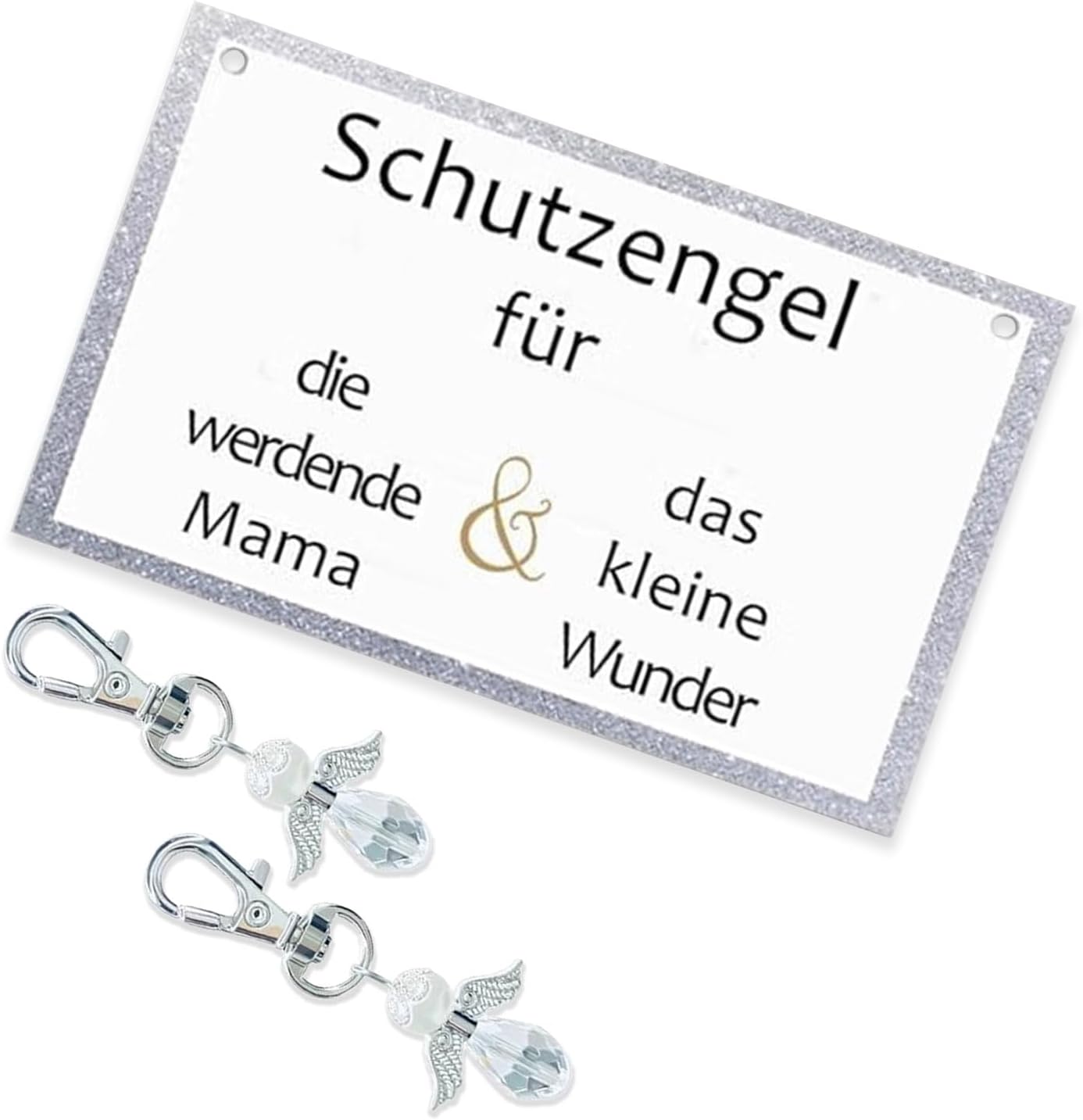 Guardian Angel Keyring for Mum to Be - Ideal Baby Shower Gift with Lucky Charm - Personalised Keyring for Little Miracles
