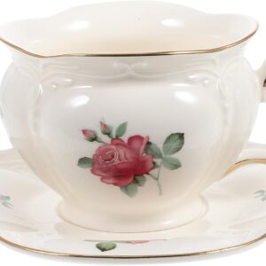 Beaupretty Keramik Teetasse mit Untertasse, 1 Satz, Zarte Kurvenform