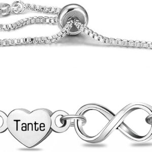 Infinity Love Bracelet for Women Girls Birthday Gifts for Family Member Friend Silver Tennis Bracelet for Her Christmas Mother’s Day Valentine’s Day Jewellery