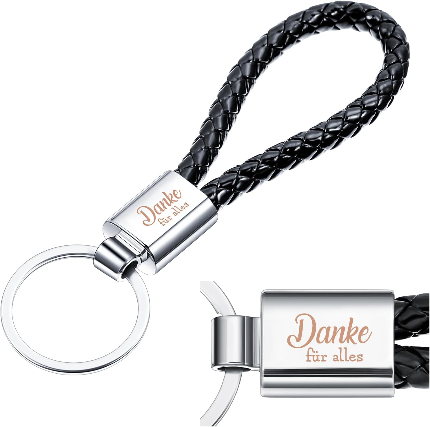 Jadive Thank You Gift Car Braided Leather Keyring