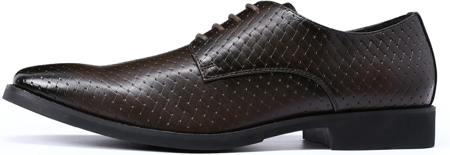 Allthemen Men's Dress Shoes Leather Modern Lace-Up Formal Leather Shoes Business Oxford Derby Shoes – Bild 2