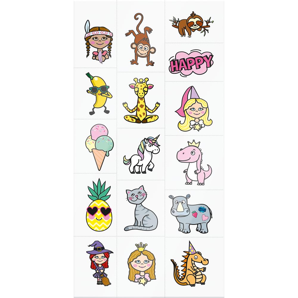 Premium Children's Tattoo Set, Dermatest® October 2024, Temporary, Perforated, Skin-Friendly, Easily Removable, for Girls and Boys, 30 Designs – Bild 4