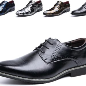 Men's Oxford Derby Shoes Brogues Leather Shoes Wedding Shoes Lace Up Shoes Classic Business Lace-Up Shoes Blue Gold Grey Red Black Brown Khaki 37-48