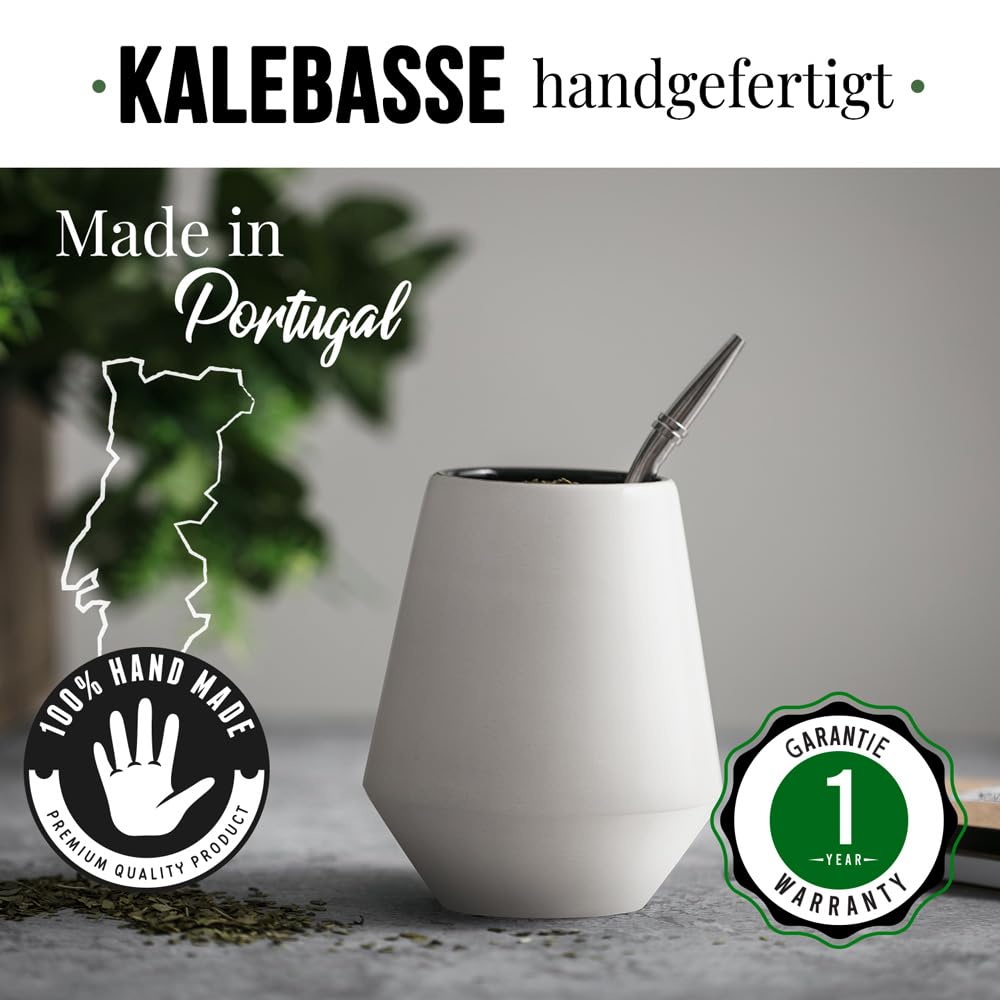 ORIGEENS MATE TEE SET mit Mate Becher, Bombilla, und BIO Yerba Mate Tee | Design Mate Tee Becher aus Keramik - Portugal | Originelles Geschenkset – Bild 3