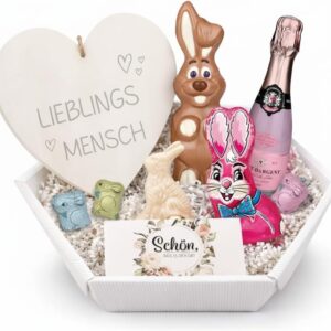 schenken-24 Easter nest, ready decorated, choose from Easter bunny, fabric bunny, Easter basket