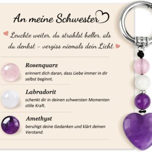 MANVEN Key Ring Natural Stone for Women Girls Birthday Mum