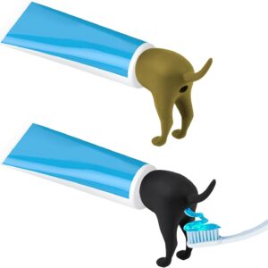 Pooping Dog Butt Toothpaste Topper, Pack of 2 Funny Toothpaste Caps