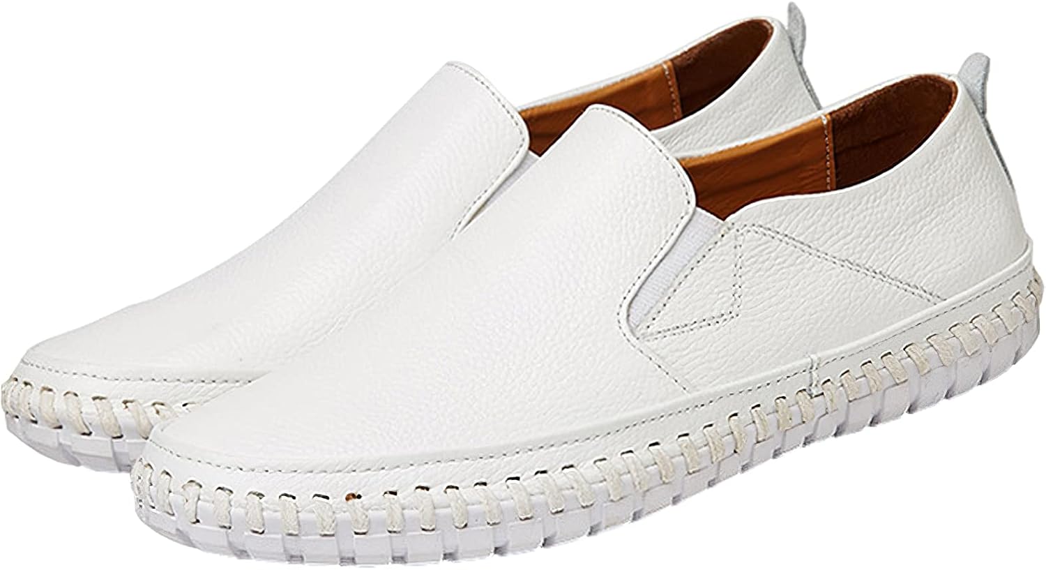 rismart Moccasin Men's Comfort Flat Shoes Leather Slip On Boat Shoes Slippers – Bild 3