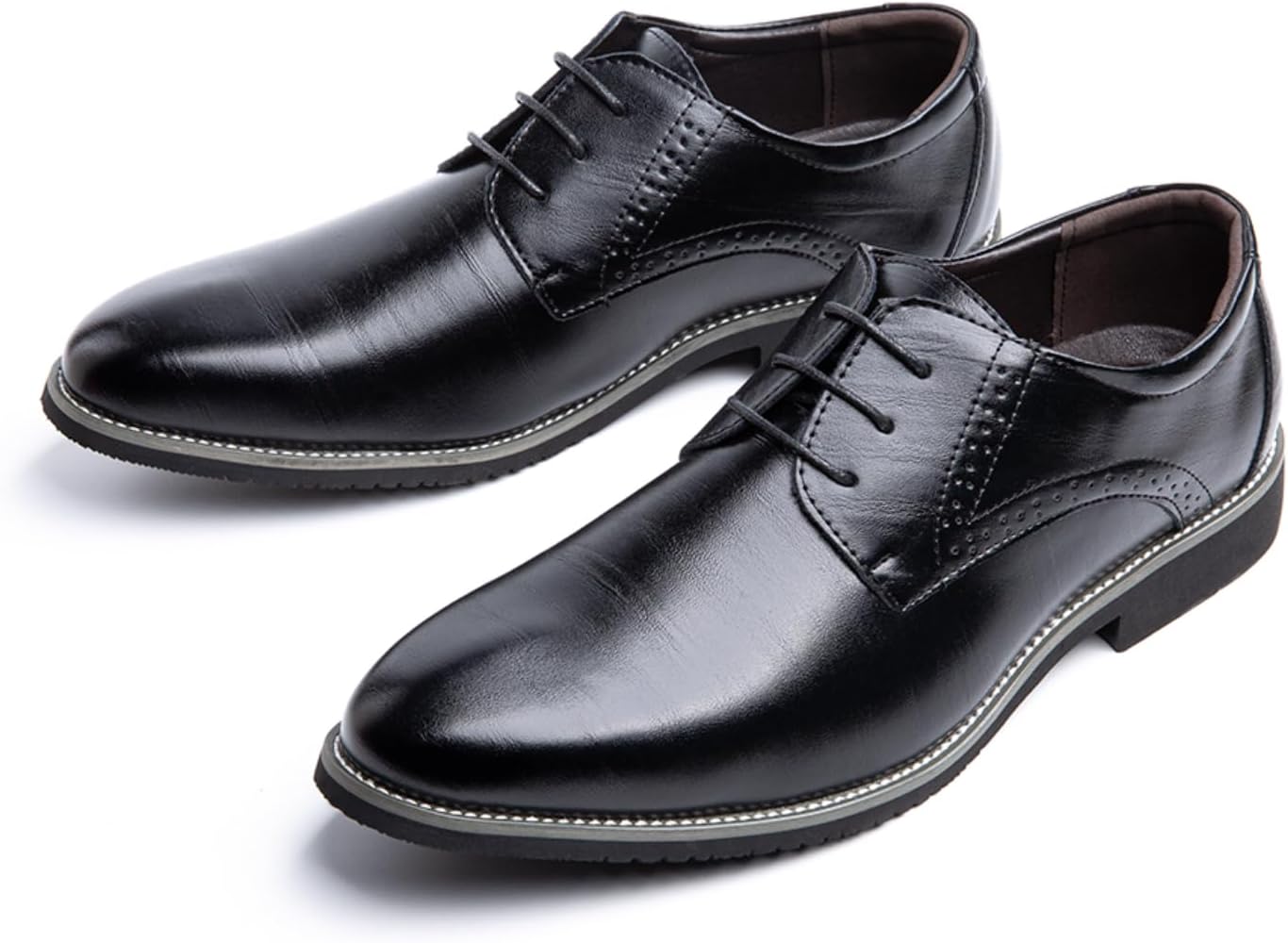 Men's Oxford Derby Shoes Brogues Leather Shoes Wedding Shoes Lace Up Shoes Classic Business Lace-Up Shoes Blue Gold Grey Red Black Brown Khaki 37-48 – Bild 7
