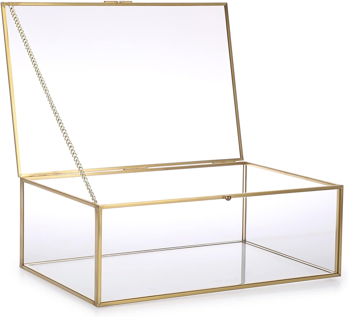 SUMTree Golden Vintage Glass Lid Box, Rectangle Jewellery Rings Bracelet Display Organiser Tempered Glass Jewellery Box Jewellery Box Jewellery Box Jewellery Box Jewellery Storage Box