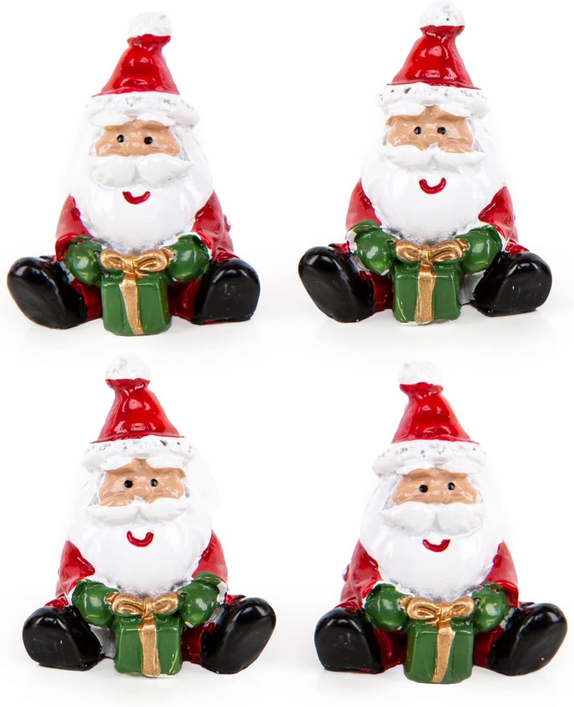 Logbuch-Verlag 12 Mini Santa Claus Figures, 3 cm, Small Christmas Gift for Employees, Colleagues, Customers, Red / Green – Bild 2