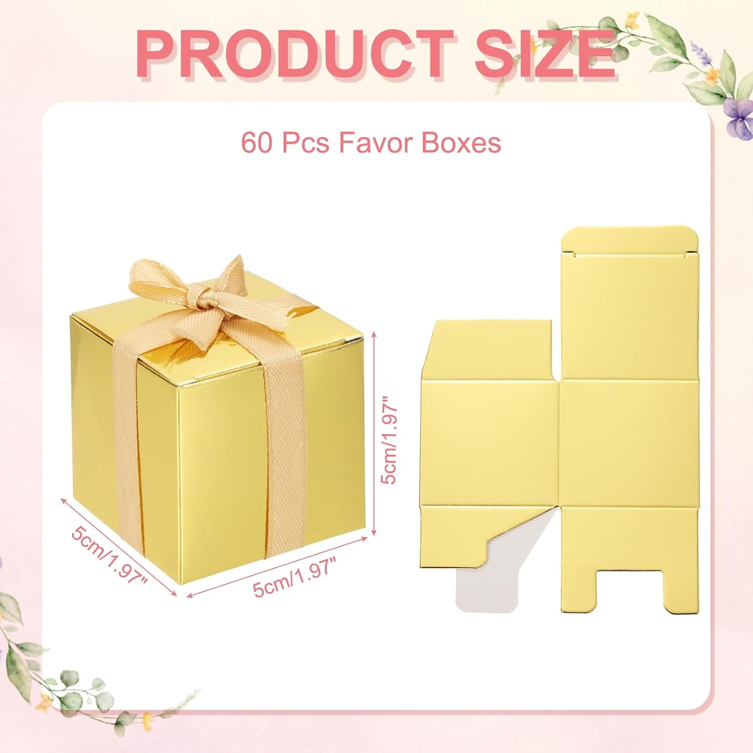 PATIKIL Pack of 60 Candy Party Butterfly Gift Boxes Gold – Bild 2