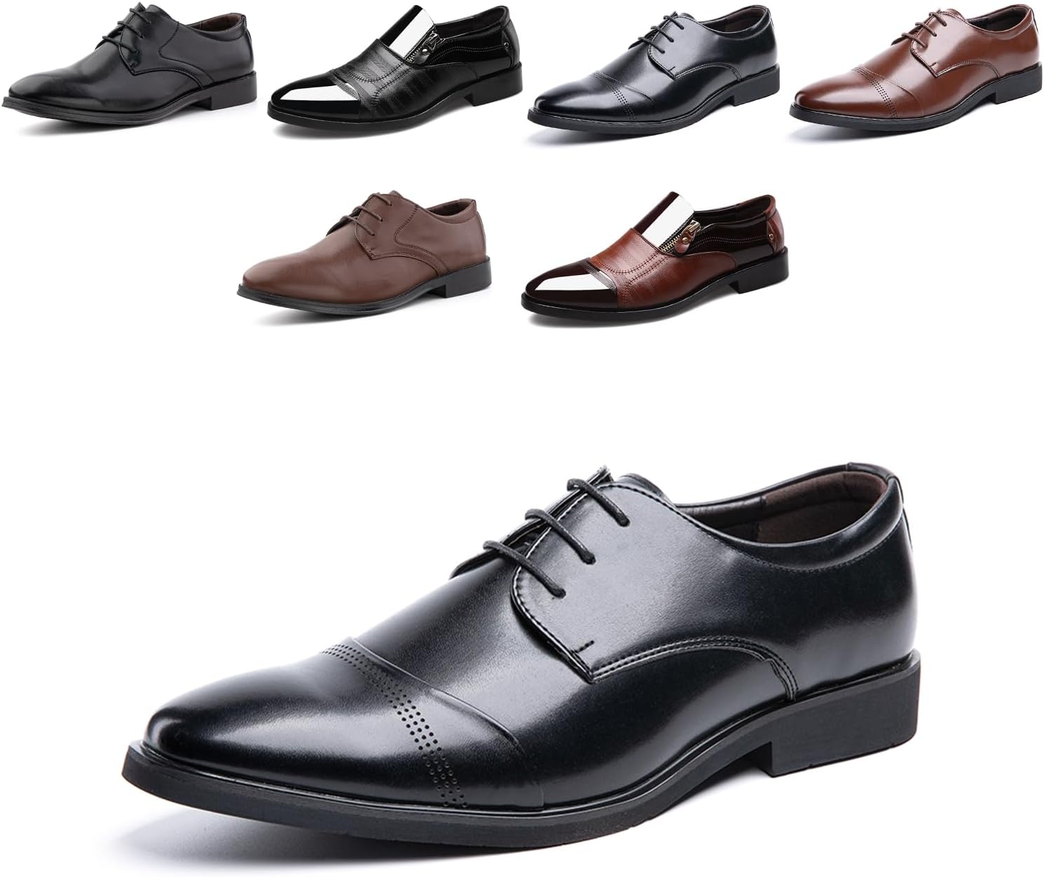 Derby Shoes Men's Oxford Suit Shoes Leather Shoes Business Shoes Formal Brogues Lace-Up Shoes Classic Lace-Up Shoes Black Brown 37-48
