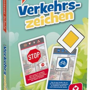 ASS Altenburger 22572844 Abenteuer Schule – Verkehrszeichen – Traffic Signs Card Game Educational Game