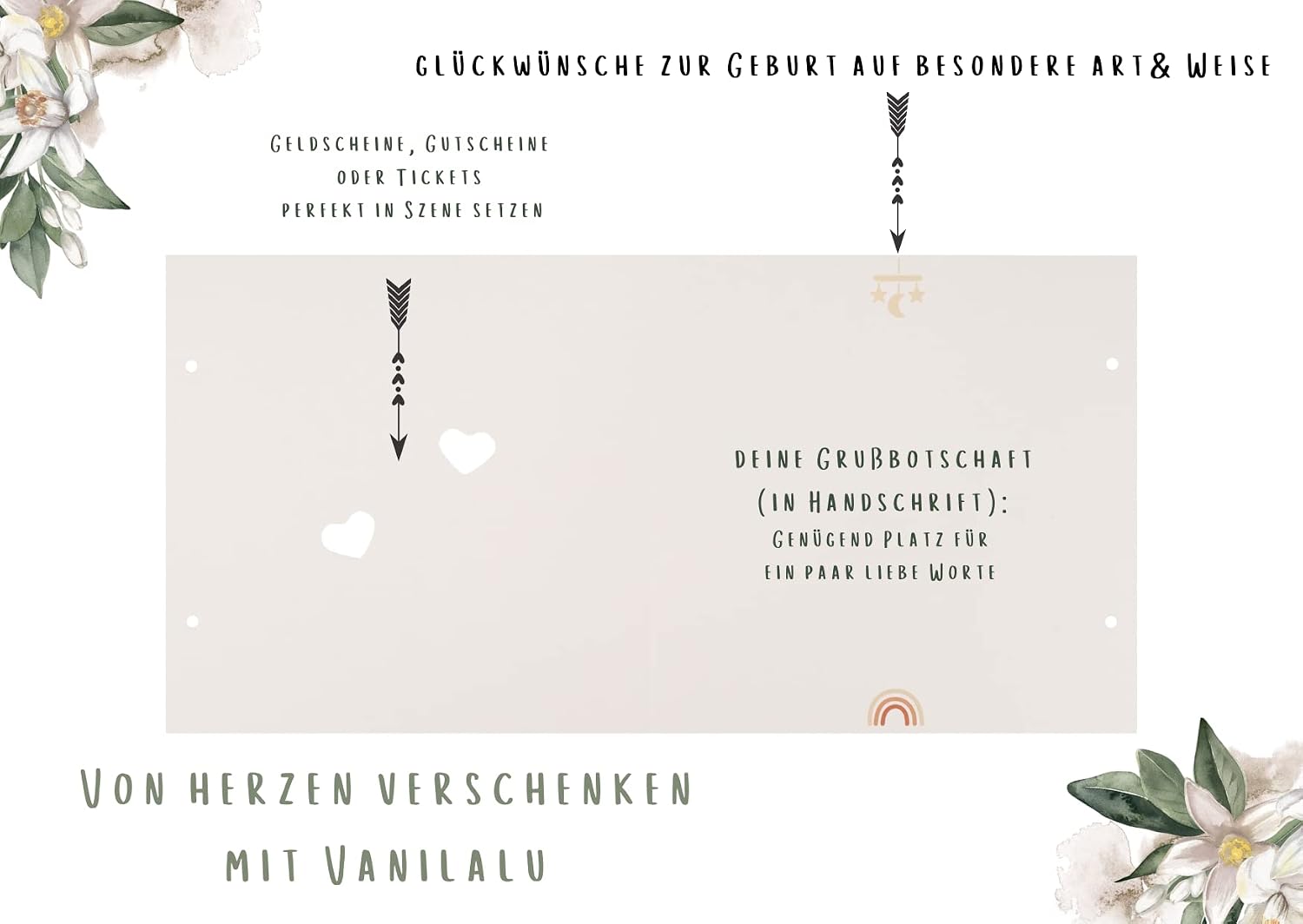 Vanilalu Gift Set Money Cards - Creative Money Gifts for Wedding, Birthday, Birth, Thank You Card, Travel & More – Bild 4