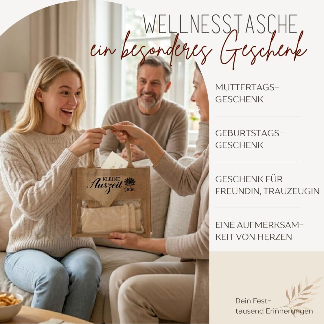 Personalised Wellness Gift Set for Women, Complete Wellness Box with Contents, Wellness Bag Small Time Out with Name, Gift Voucher Packaging Mum Girlfriend Colleague – Bild 5