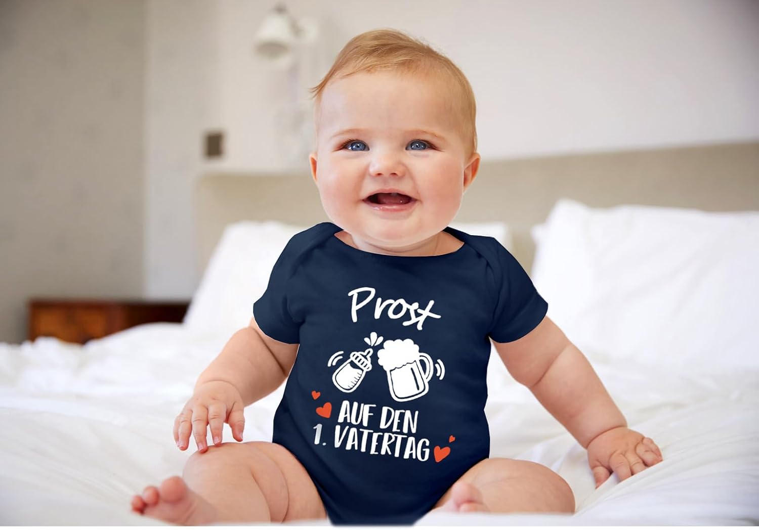 BesserBay Baby Short Sleeve Romper Bodysuit Cheers On The 1st Father's Day Gift Unisex 0-12 Months – Bild 2