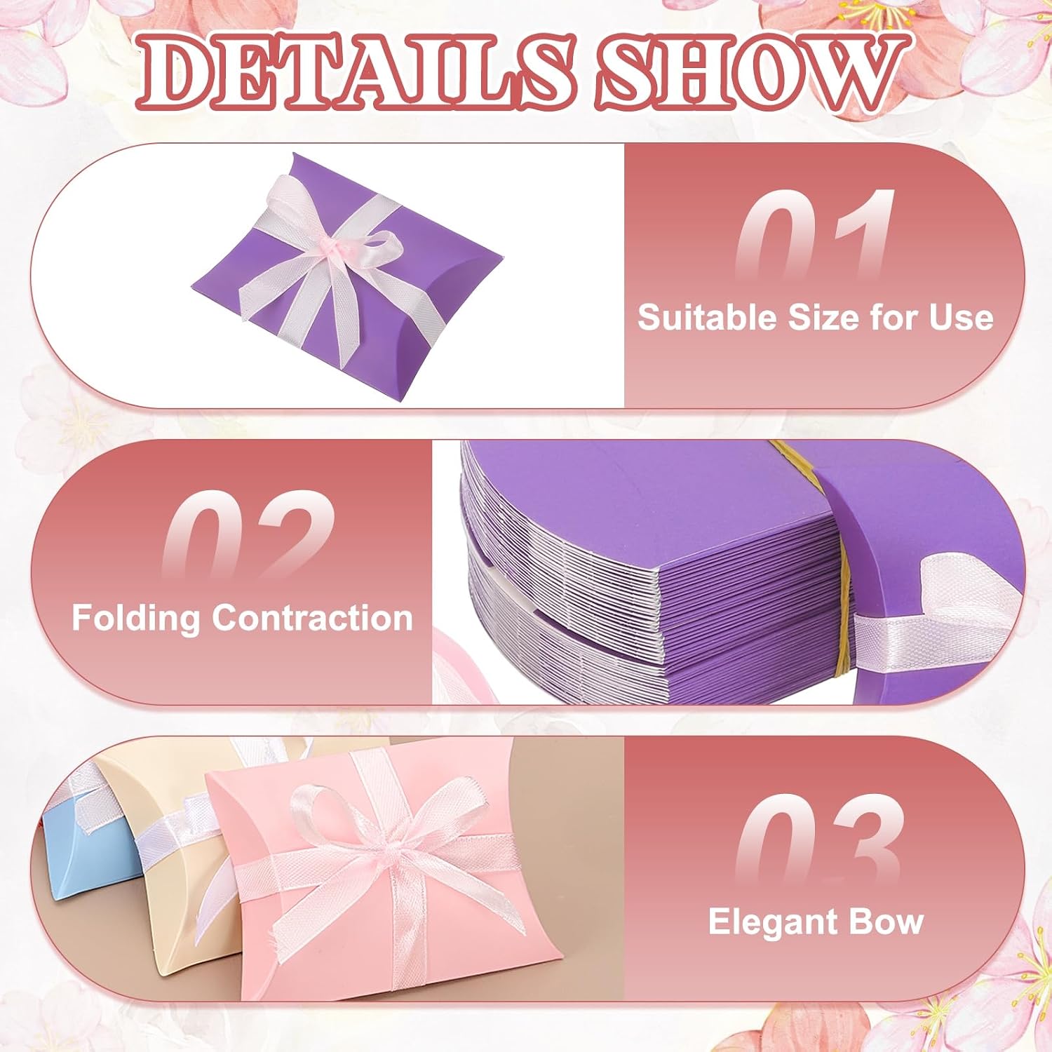 PATIKIL Small Gift Boxes Pack of 50 3.5 x 2.5 x 1 Inch Cushion Boxes Sweets Thank You Gift for Wedding Party Gift Pen Birthday Gift Jewellery Greeting Card Purple – Bild 3