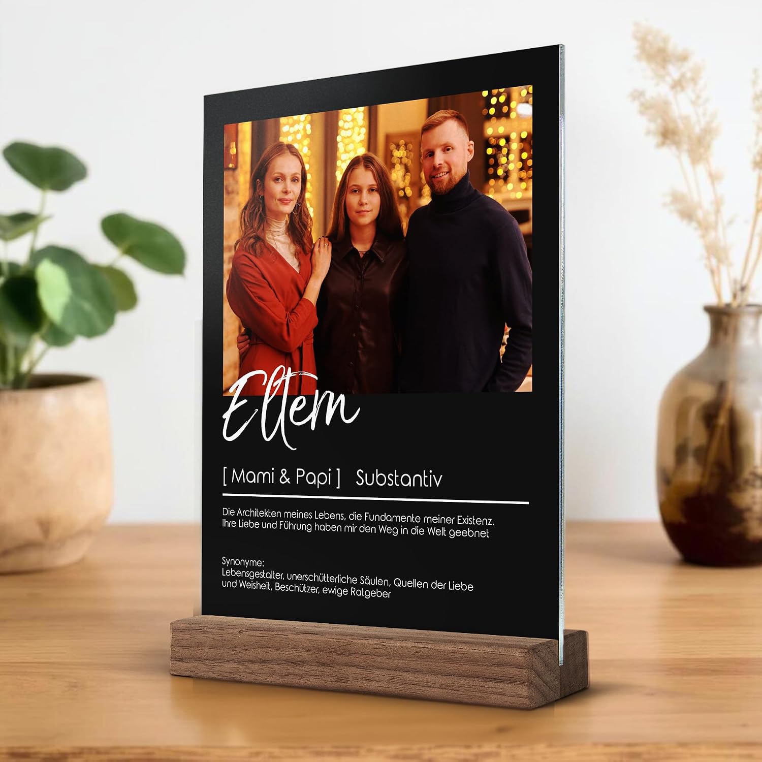 CHRISCK design Acrylic Glass Picture Definition with Photo Print - Personal Gift Mother's Day & Father's Day for Parents - Photo Definitions Picture Personalised for Mum & Dad - Acrylic Glass Family – Bild 2