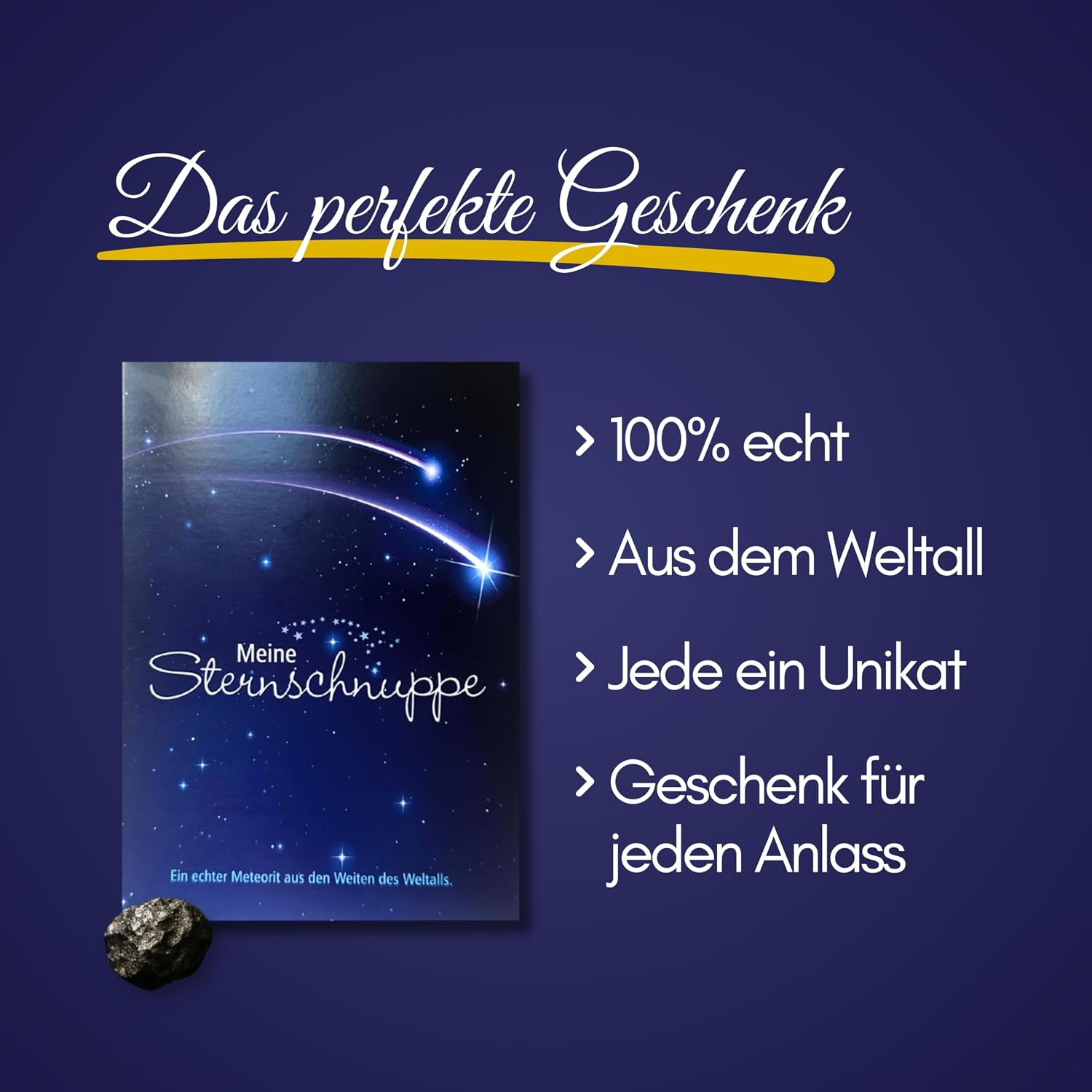 My Shooting Star in Gift Box with Greeting Card (Gift Set) – Meteorite – Gift Idea for Him and Her – Birthday Gift – Christmas Gift – Christening & Birth – Bild 4