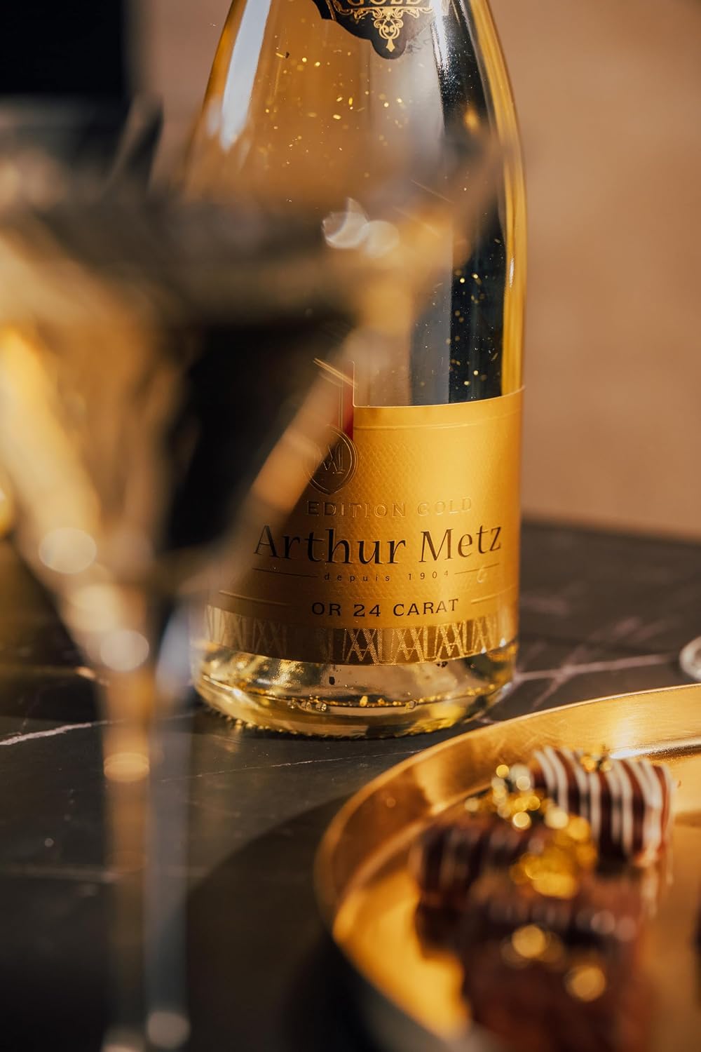 Arthur Metz - Gold Edition 24 Carat Sparkling Wine with Real Fine Gold Flakes (1 x 0.75 L) – Bild 6