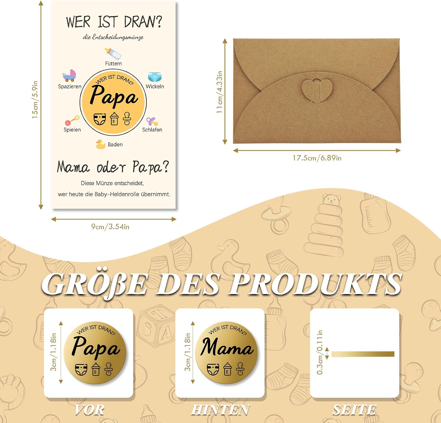 Decision Coin Dad Mum, Gifts for Birth, New Dad Mum Gifts – Bild 2