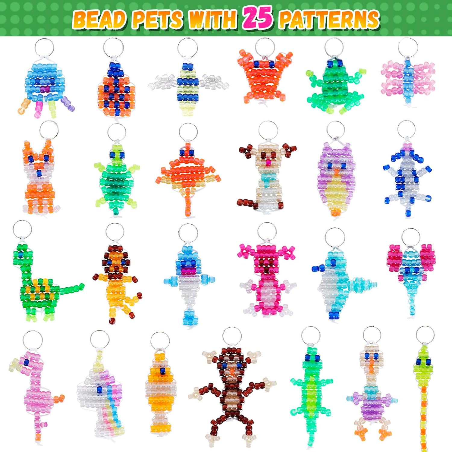 Funtopia Pearl Animals Craft Set for Children, Glow in the Dark Pony Beads – Bild 7