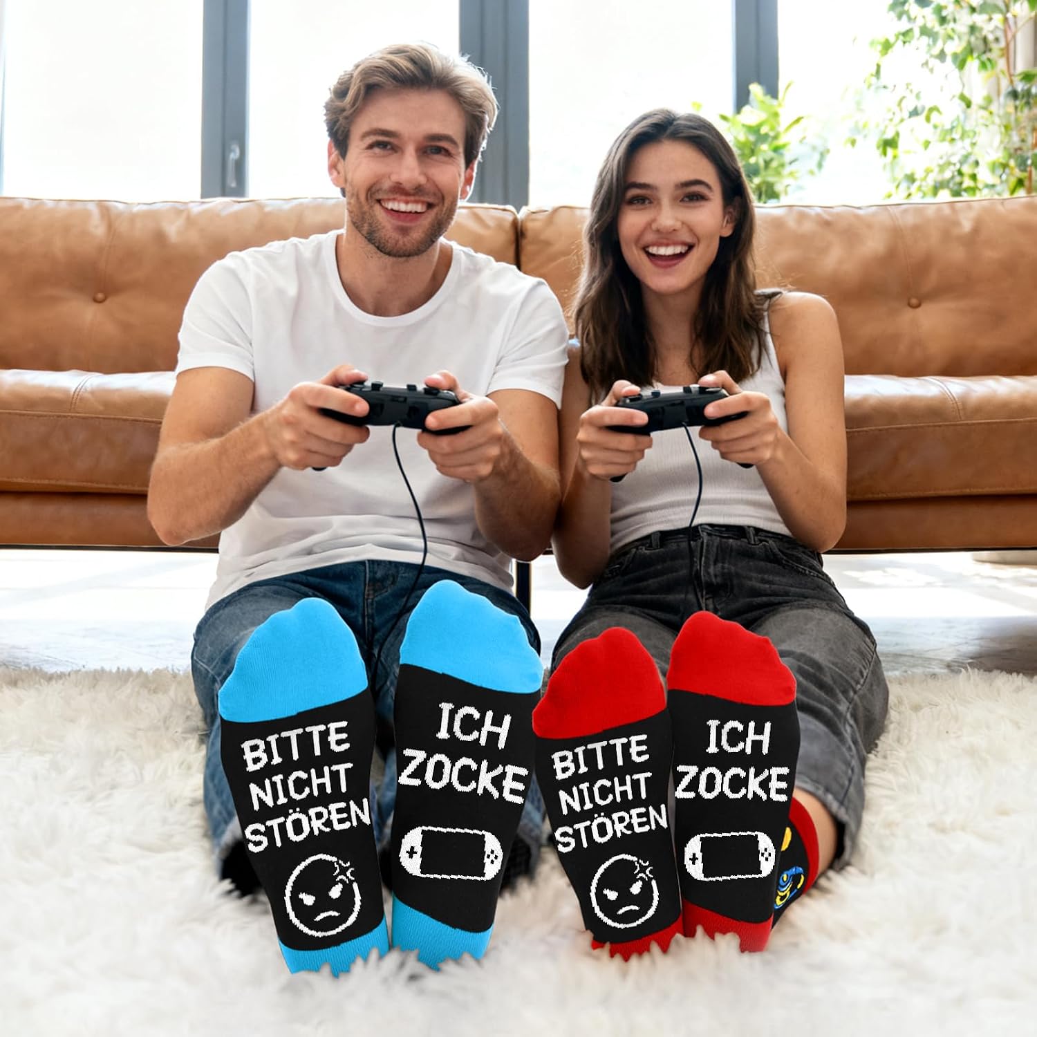 Funny Socks Gambling with Saying "Bitte NICHT STÖREN ICH ZOCKE, Gamer Gift for Boys and Women, Gaming Socks, Funny Gifts for Men, Christmas, Birthday – Bild 2