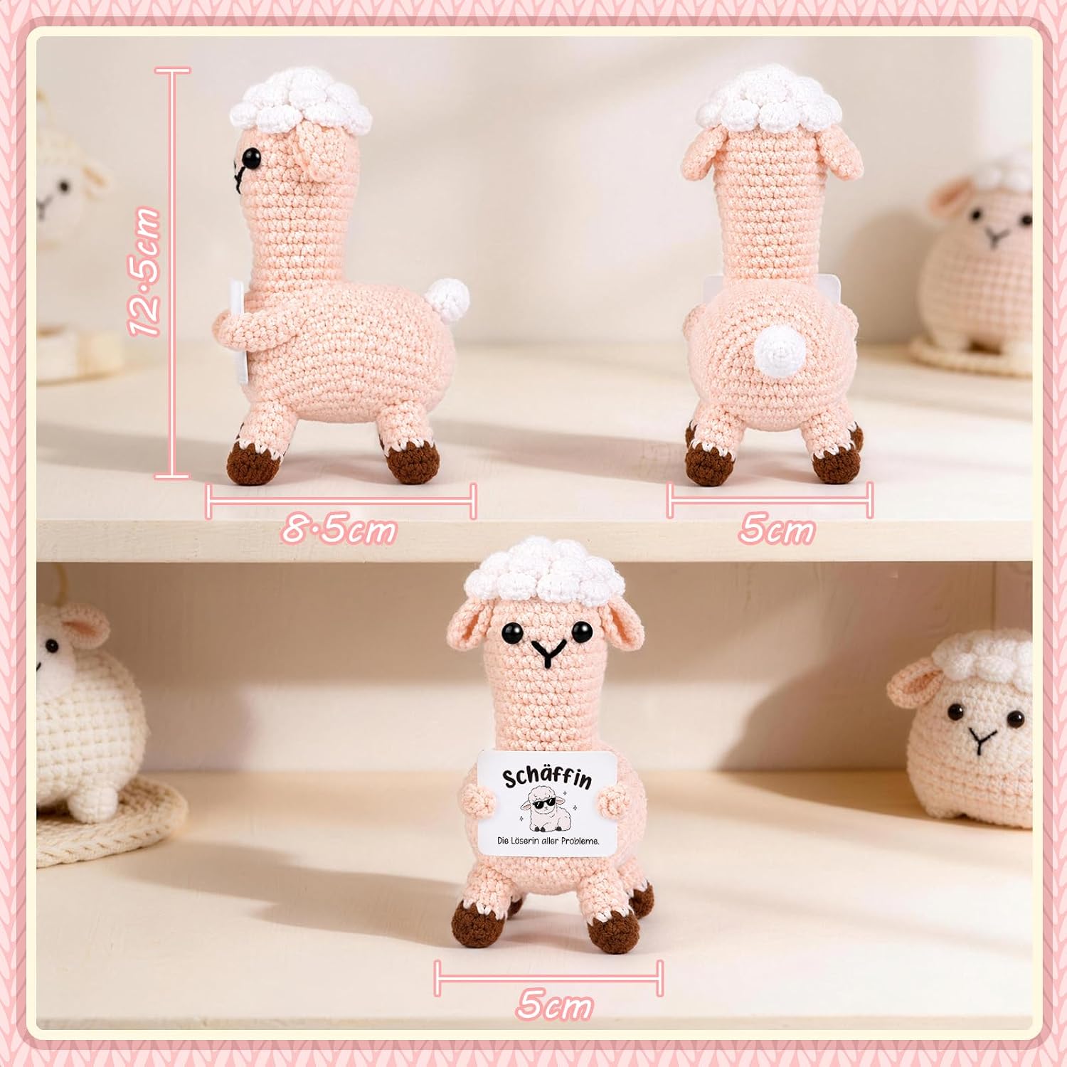 Giftota Gifts for Female Boss, Pocket Hug Crochet Sheep – Bild 7