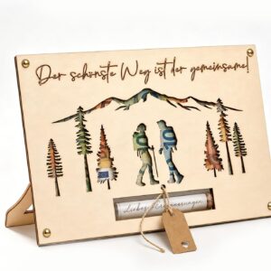 Wooden Wedding Money Gift with Test Tube