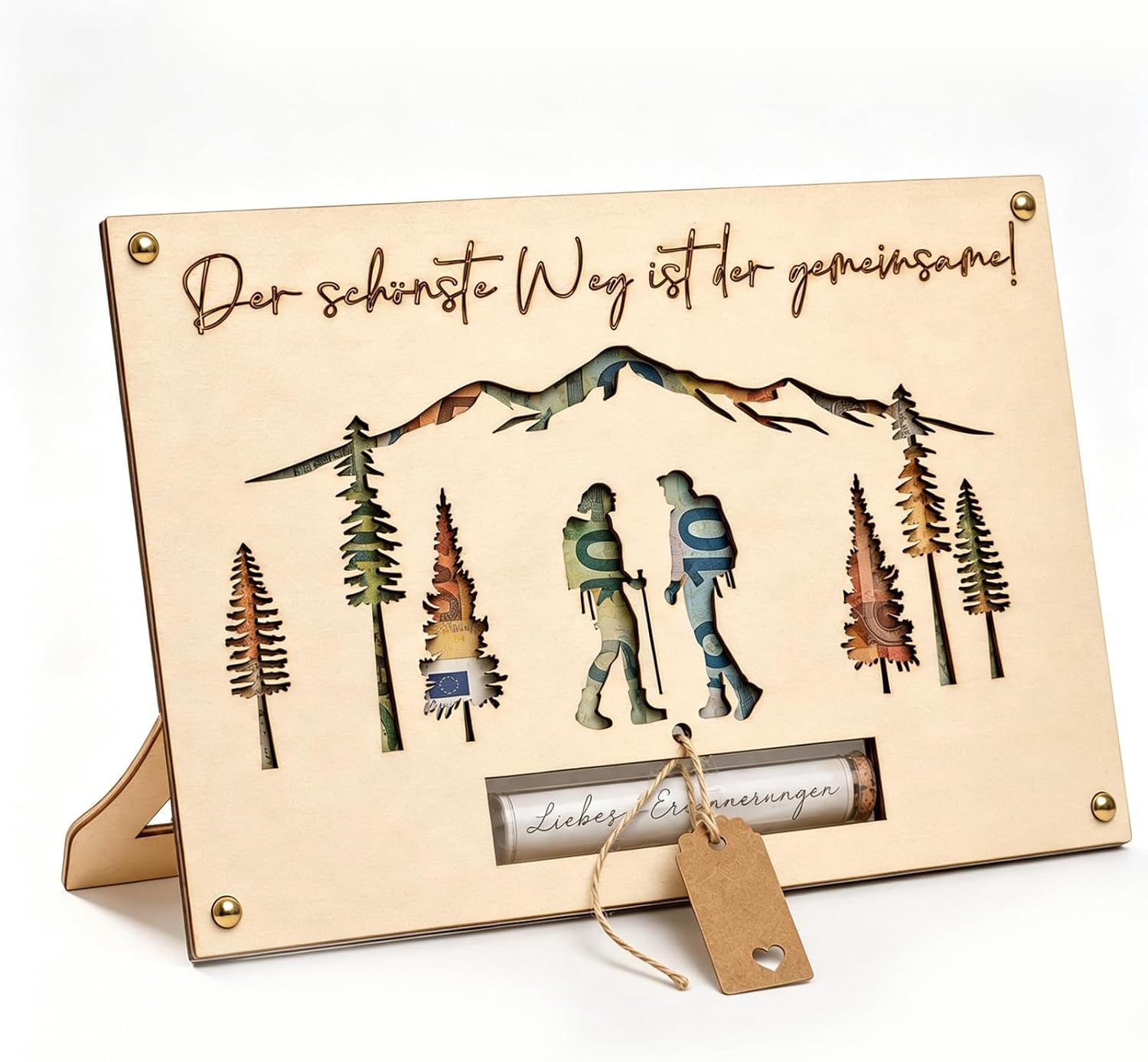 Wooden Wedding Money Gift with Test Tube