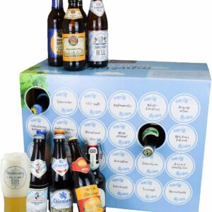 Bavariashop „Bayerischer Biergarten“ Beer Box | 23 Beer Types from Bavaria in Tasting Set | Men’s Gift | Gift Idea Father
