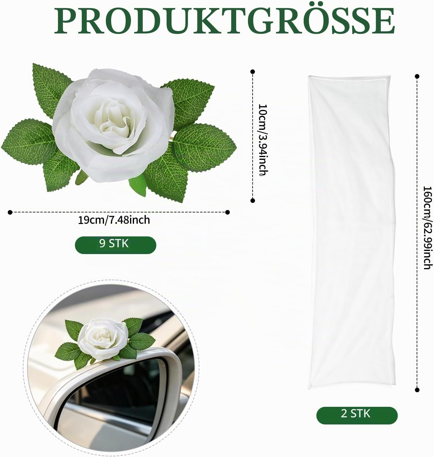 Car Decoration Wedding Bonnet Car Decoration Wedding Set – Bild 3