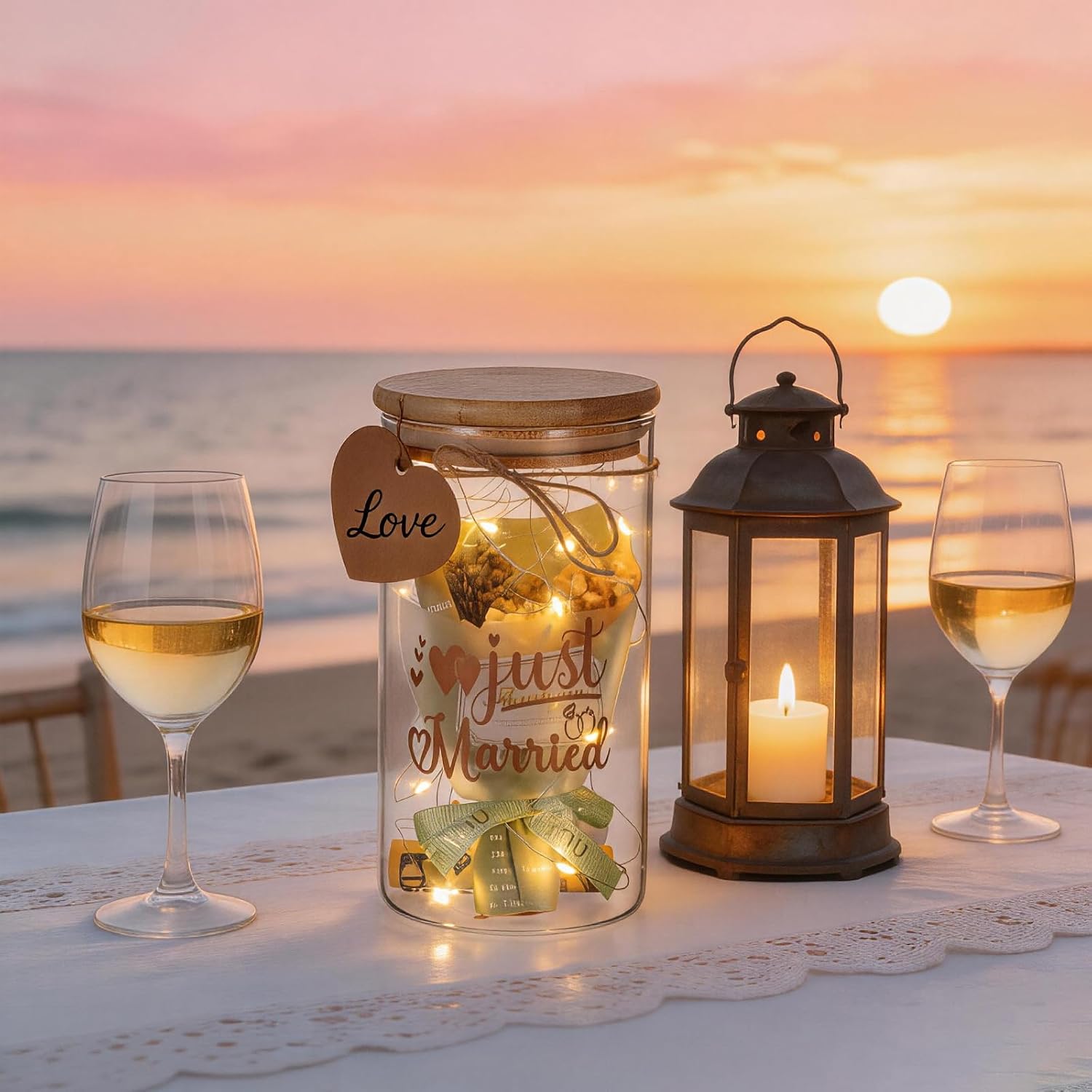 LED Bottle Light Money Box Wedding Gifts for Bride and Groom – Bild 6