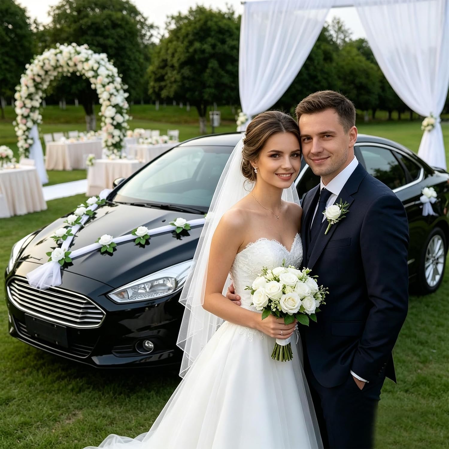 Car Decoration Wedding Bonnet Car Decoration Wedding Set – Bild 2