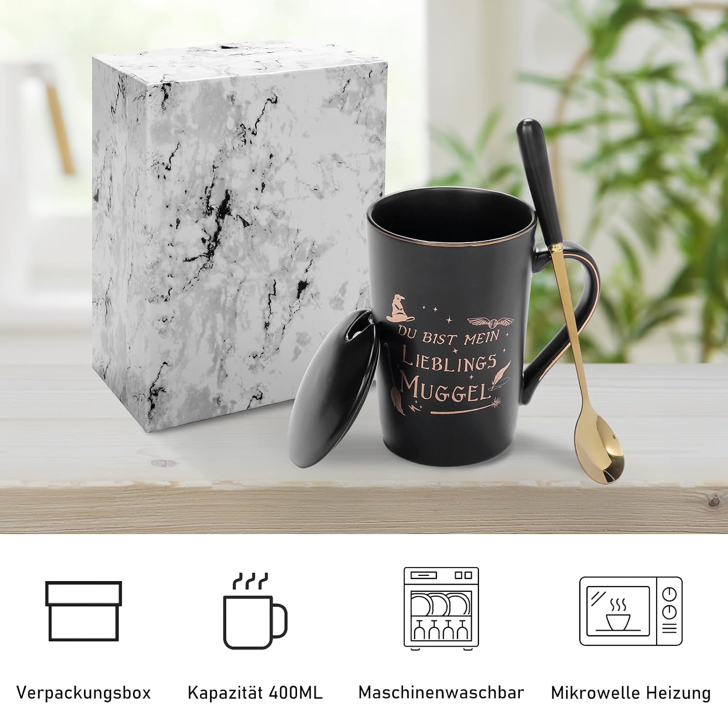 Funny Gift Mug with Saying, Coffee Cup Gift, Christmas Gifts, Ceramic Mug, Soup Spoon with Gift Box – Bild 4