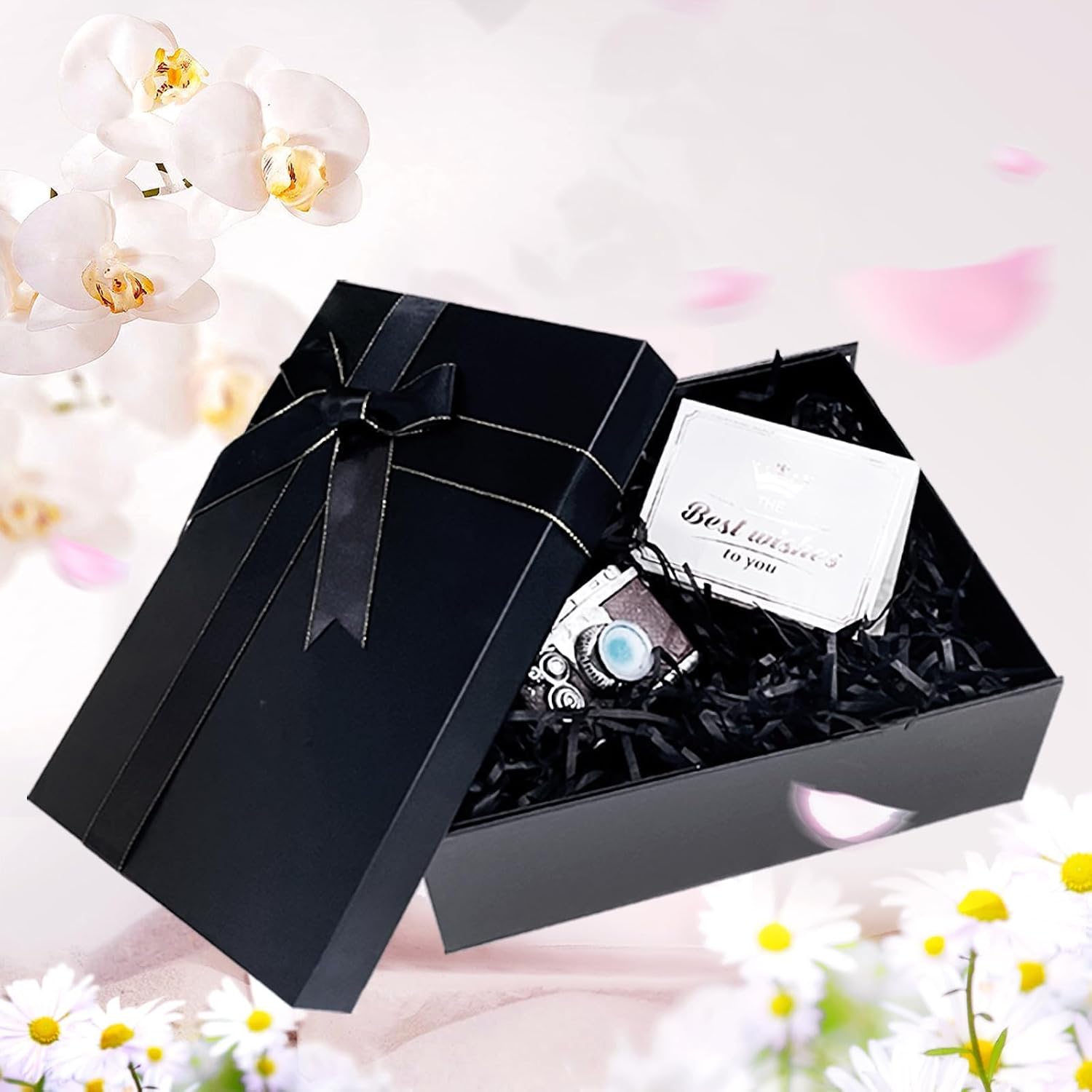 Large Gift Box with Lid 29 x 21 x 10.5 cm, Gift Box Black – Bild 4