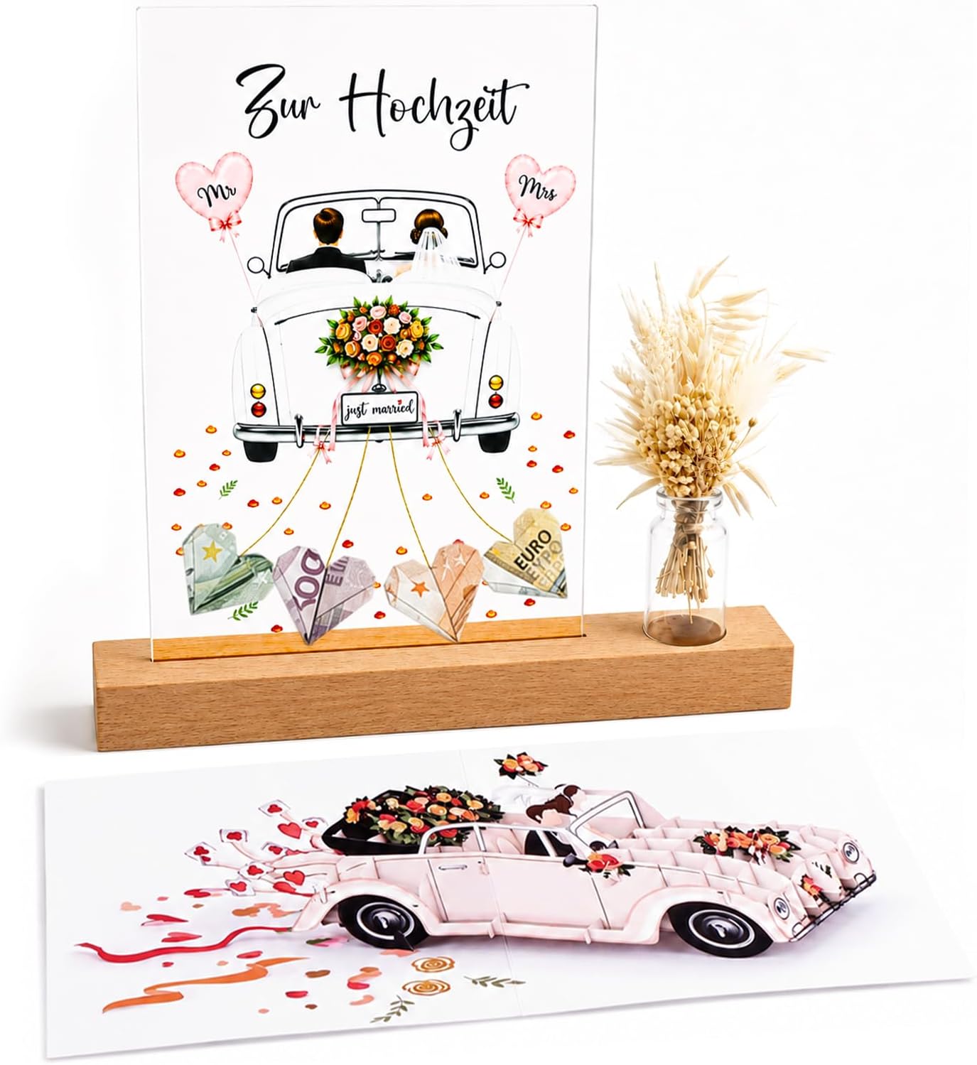 Personalised Wedding Money Gift Acrylic Gifts for Bride and Groom