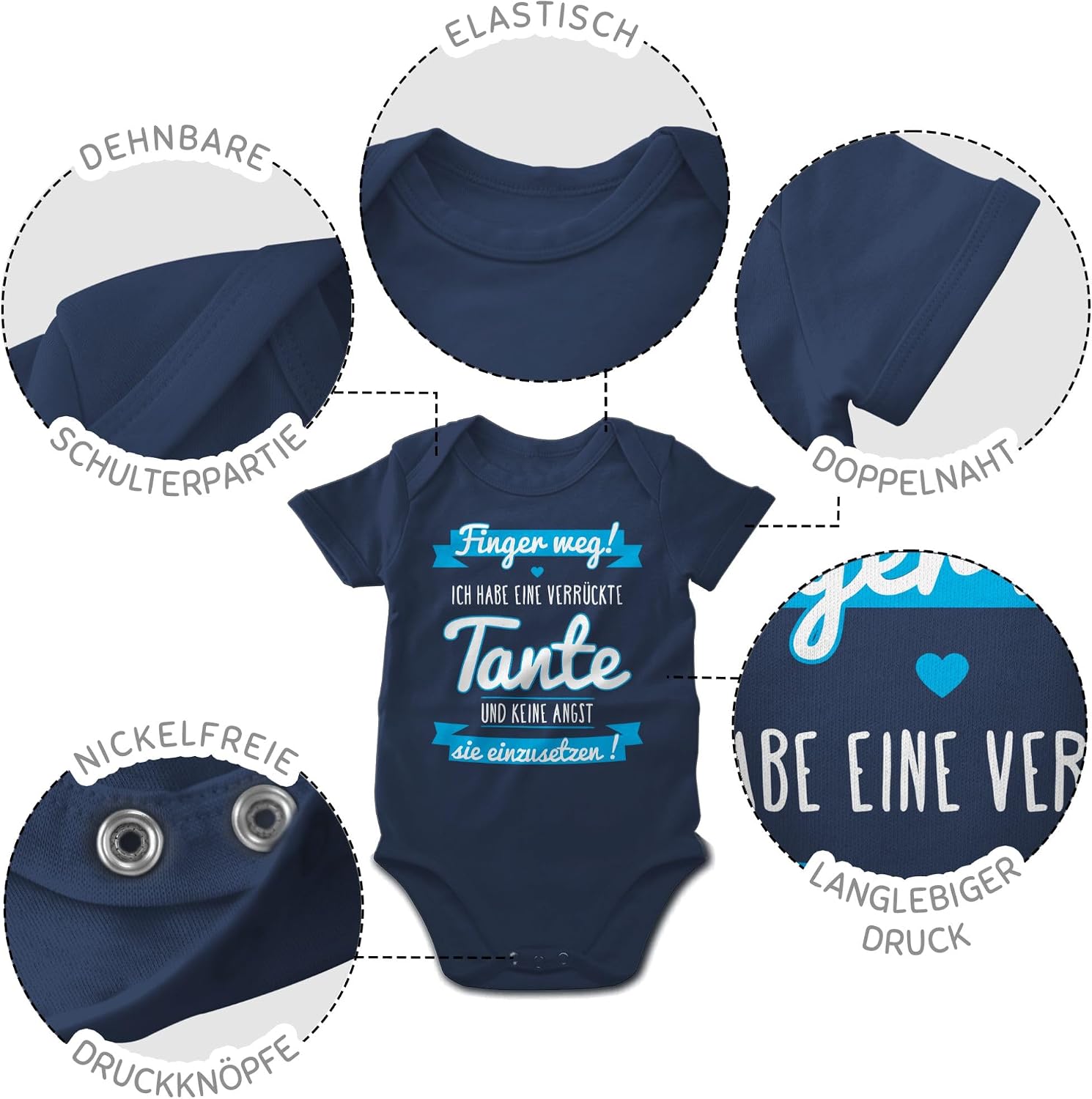 Shirtracer - Baby Bodysuit Boy Girl - Ich habe eine verrückte Tante Blue – Bild 3