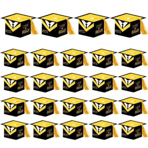 Pack of 24 Graduation Decorative Gift Boxes - Graduation Hat Candy Boxes for Party Favours, Sweets & Small Gifts | Perfect for Graduation, Graduation, Promotion